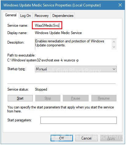Tắt update win 10 bằng Windows Update Medic Service